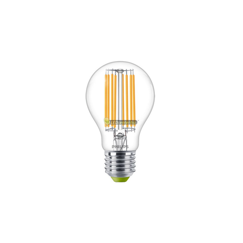 Philips ultrahatékony E27 LED körte filament nézet, 60W kiváltása melegfehér