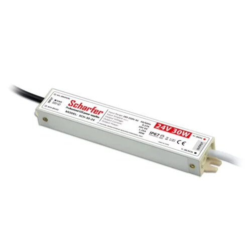 Scharfer SCH-30-24 LED-tápegység 24 V 30 W IP67 vízálló ultravékony fémházas