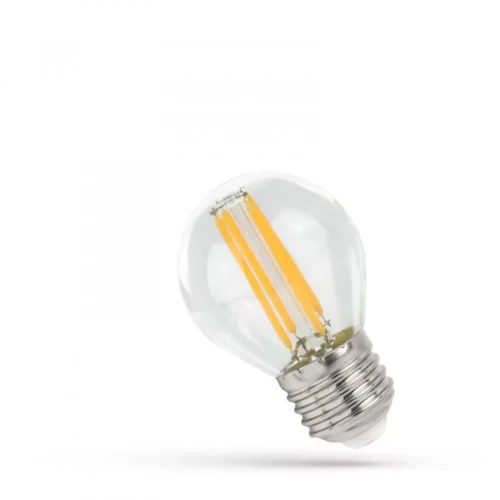 SpectrumLED 5,5W E27 dimmelhető COG kisgömb LED izzó, melegfehér 710 lumen
