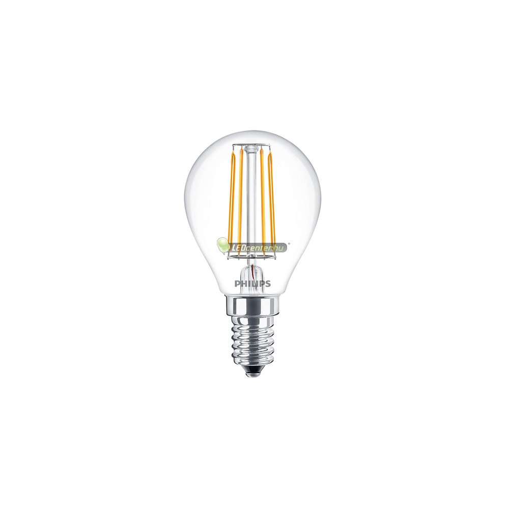 c8fd395e96ea20c56ed7c5b98266d042.jpg PHILIPS E14 LED kisgömb CorePro P45 4,3W, természetes fehér izzó