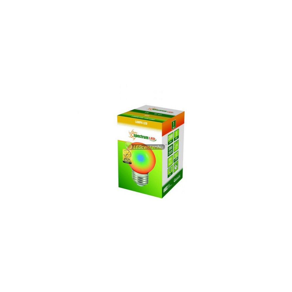 d162dadca39688d55a4880b2e1ecf7c8.jpg E27 RGB parti LED izzó SpectrumLED 1W kisgömb