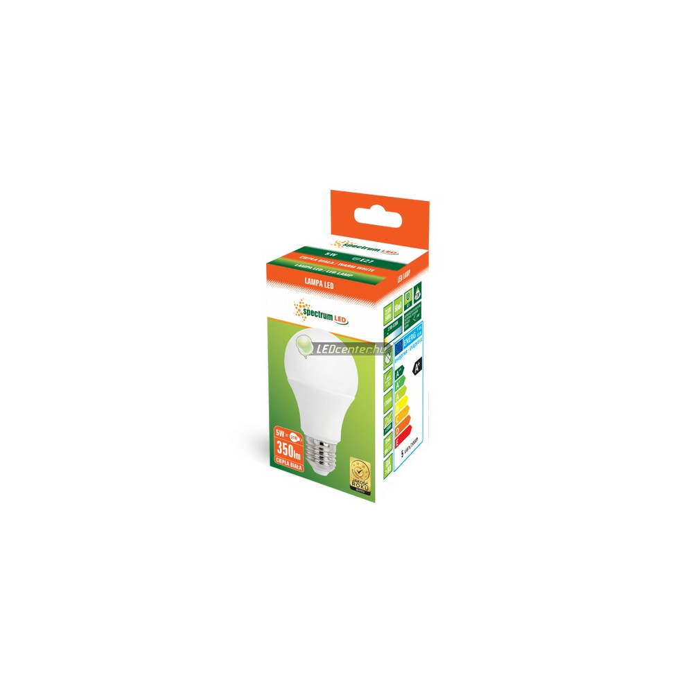 e27_led_korte_5w_350_360_lumen_mf_doboz.jpg E27 LED körteizzó melegfehér SpectrumLED 4,9W 350 lm díszdoboz