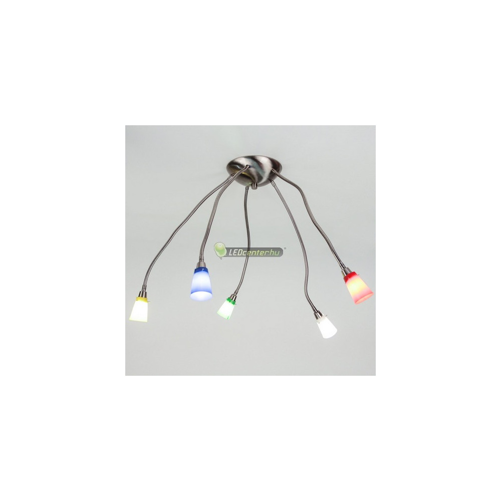 ella_g9_5x_led_hajlithato_lampatest_szines.jpg ELLA LED lámpatest G9 izzókkal hajlítható színes búrás szett