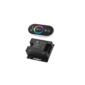 f6ea67e7721ed83cdef67648279b9c6c.jpg RGB LED szalag RF vezérlő érintős FIESTA-7 fekete távirányítóval