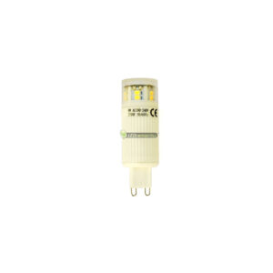 g9_5w_24smd2835_led_hf_logo.jpg Hidegfehér G9 foglalat LED 4W 375 lumen közeli nézet
