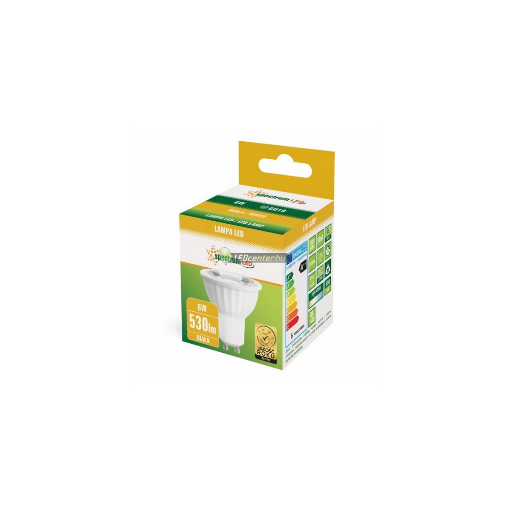 gu10_6w_38f_led_szpot_tf_doboz.jpg GU10 LED szpot természetes fehér SpectrumLED 6W gyári doboz