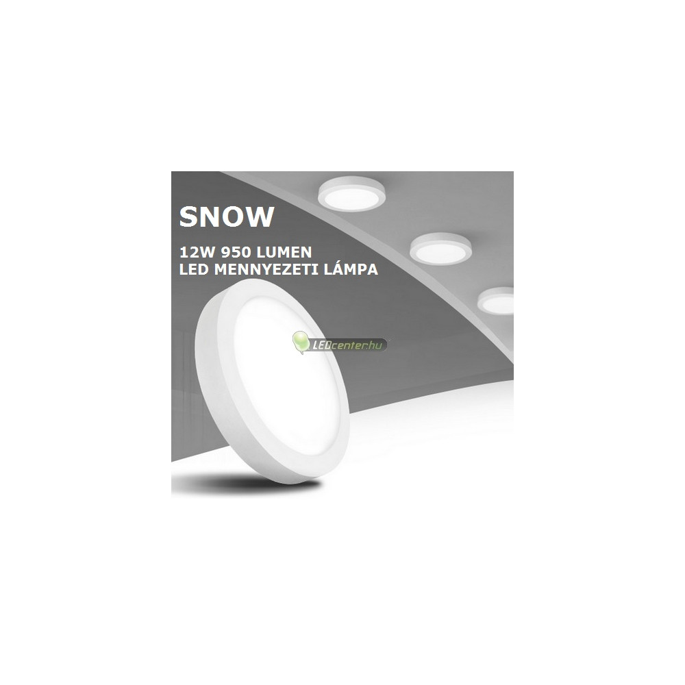 Kerek LED mennyezeti lámpa SNOW 12W fehér lámpatest melegfehér