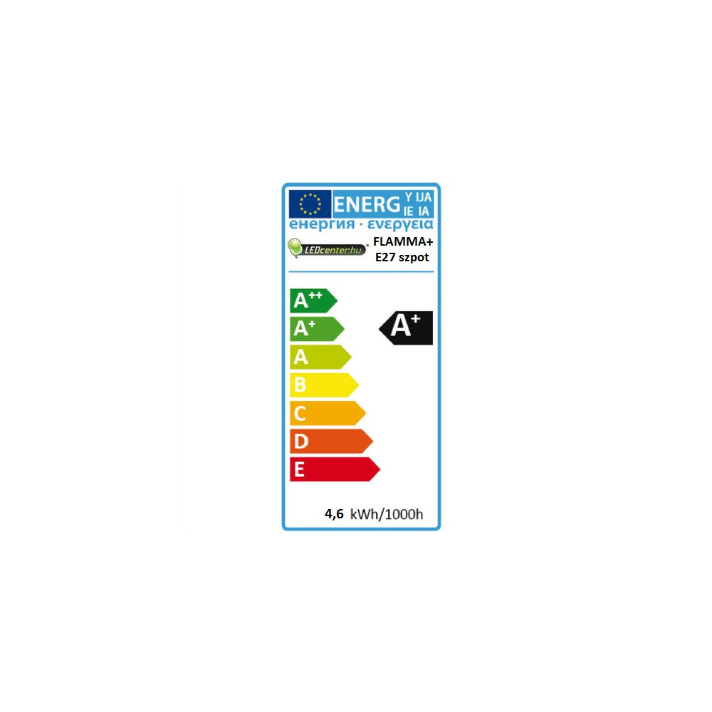 ren_531071a86e15eflammae27_szpot_cimke.jpg E27 LED szpot energiacímke és műszaki adatok