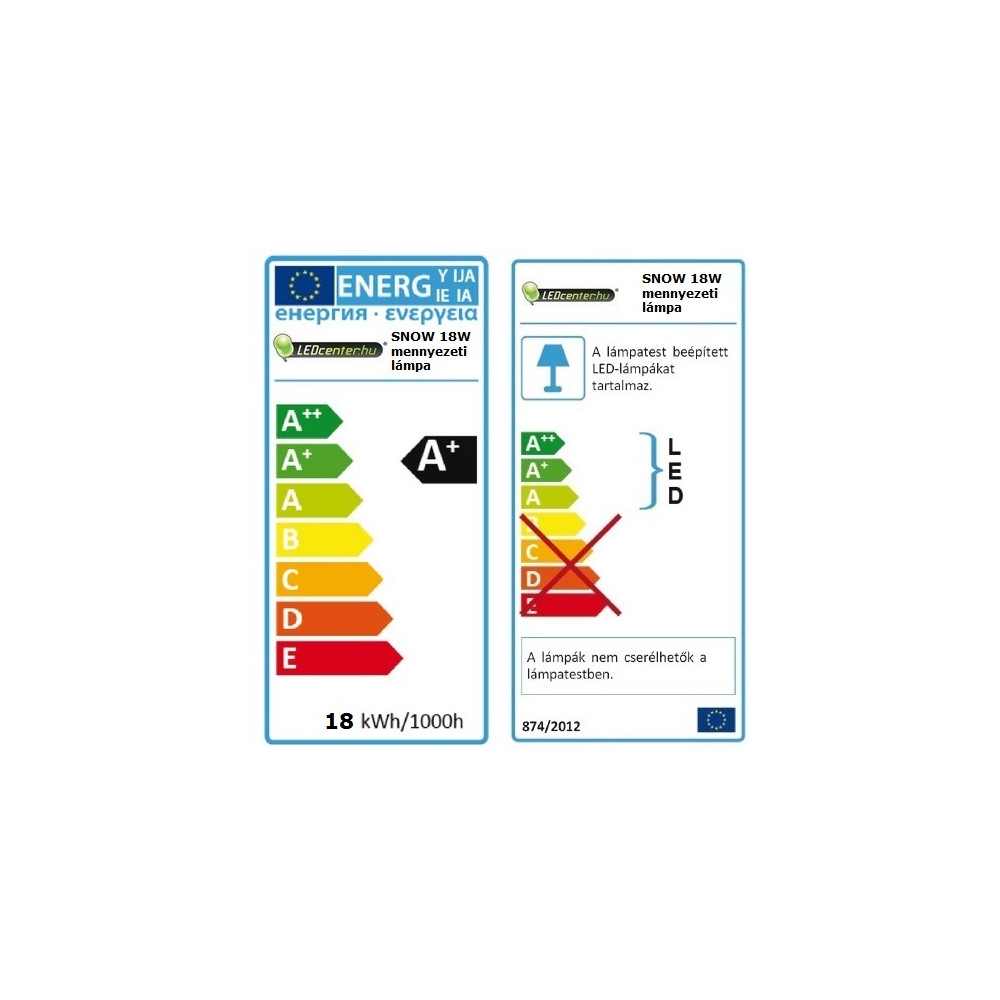 ren_546c76227d936cimke_18w.jpg Hidegfehér LED mennyezeti lámpa SNOW 18W energiacímke