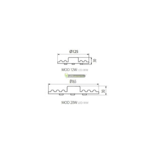 ren_59a94be959a91mod_meretek.jpg Mágneses LED modul 165 mm méretek és műszaki adatok