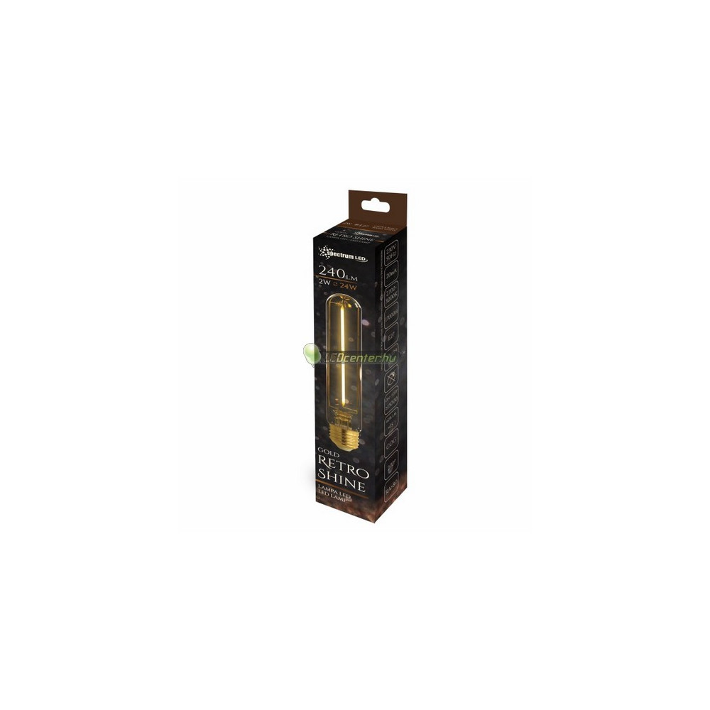 Retro LED izzó E27 2300K extra melegfehér dobozban, T30 forma