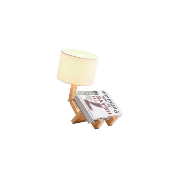 robot-lampa-7.jpg Humán-Robot fa asztali lámpa E27 natúr olvasólámpa