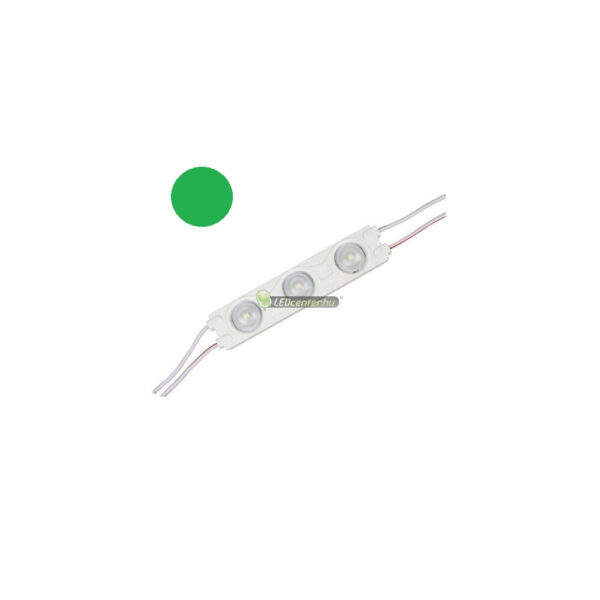 LED modul 12V zöld, 3 EPISTAR SMD2835 LED, 1,5W IP65 vízálló