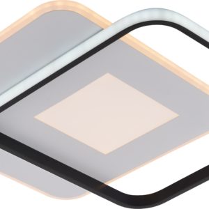 Optonica LED mennyezeti lámpa 60W CCT, távirányítós, négyzet, fehér-fekete – 4800 lm