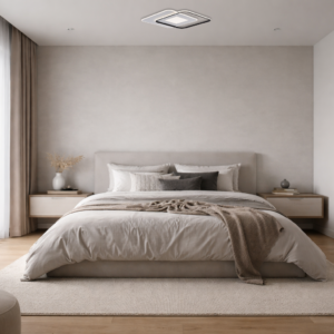 Optonica LED mennyezeti lámpa 60W CCT, távirányítós, négyzet, fehér-fekete – 4800 lm