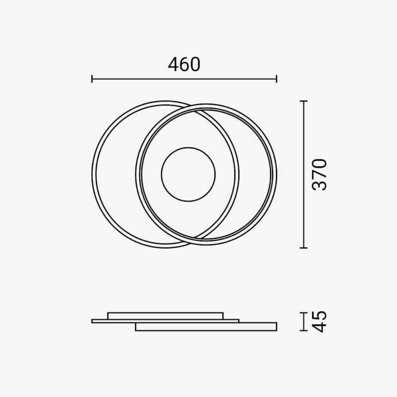 19011-19012-skizze-web_1772192912.jpg Optonica LED mennyezeti lámpa 54W CCT, távirányítós, fehér-fa hatású – 4120 lm