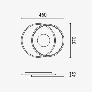 Optonica LED mennyezeti lámpa 54W CCT, távirányítós, fehér-fekete – 4120 lm