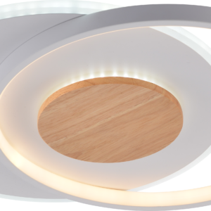 19012_1721648304.png Optonica LED mennyezeti lámpa 54W CCT, távirányítós, fehér-fa hatású – 4120 lm