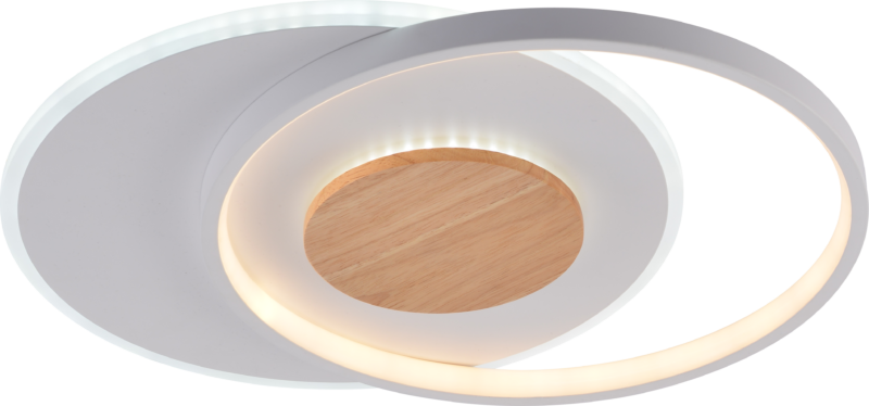 19012_1721648304.png Optonica LED mennyezeti lámpa 54W CCT, távirányítós, fehér-fa hatású – 4120 lm