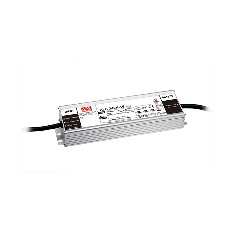Mean Well HLG-240H-15B LED tápegység, 15 V DC, 240 W, IP67 védettség