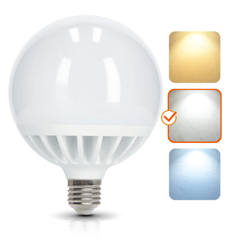 KOBI G120 LED gömb izzó E27 24W, 4000K természetes fehér, 2600 lm (150W helyett)